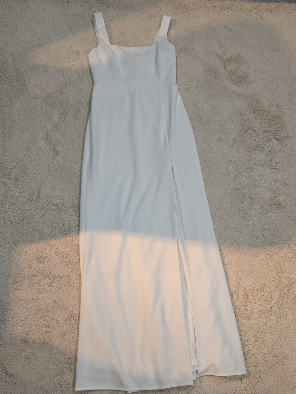 BHLDN White Square-Neck Maxi Dress with Side Slit